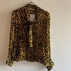 ZARA ドット柄リボン付きブラウス Sサイズ