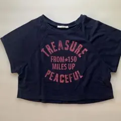 OLIVE ネイビー プリント Tシャツ