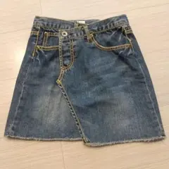 デニムスカート Lサイズ フリンジ裾　グローバルワーク