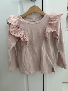 petit main フリル付き長袖カットソー 110