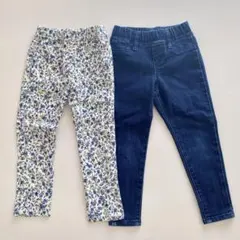 【美品】branshes UNIQLO ２点セット ロングパンツ 花柄 デニム