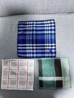 Ralph Lauren ラルフローレン　タオルハンカチ　チェック柄　その他2枚