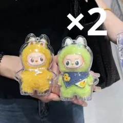 新品未使用◇ 2個 クリアケース ラブブ ミニ LABUBU イニシャル