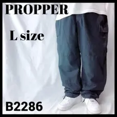 古着 PROPPER アメリカ軍 民間品 ダブルニー カーゴパンツ 黒 L/R
