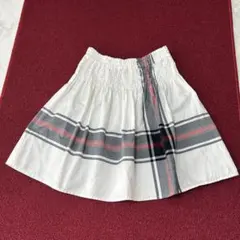 ヨークランド Yorkland ホワイト チェック柄 フレアスカート コットンのサムネイル