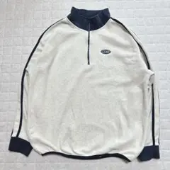 コーダー 配色ロゴ刺繍フリースアノラックハーフジッププルオーバー