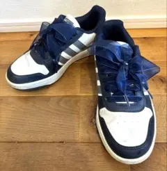 adidas♡ネイビー ホワイト スニーカー♡リボン