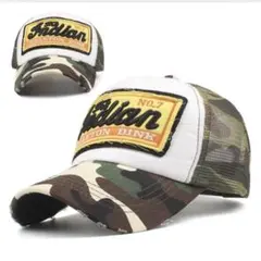 ⭐︎Y2K ダメージ加工 迷彩 メッシュキャップ 刺繍 アメカジ　ユニセックス⭐︎