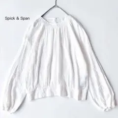 スピックアンドスパン♪カットボイル シャーリング ブラウス ノーカラー