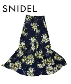 スナイデル snidel プリントミドルフレアスカート 花柄 フリーサイズ