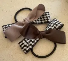 リボン ヘアゴム ハンドメイド　2個セット