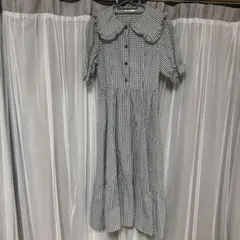 しまむら　青木美沙子　m petit ギンガムチェック 半袖ワンピース