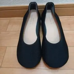 mon macaron ブラック フラットシューズ Mサイズ
