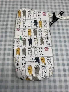 洗濯猫柄　ペットボトルカバー　白