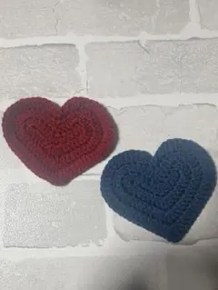 【ハンドメイド♡ハートモチーフ2点セット｜バレンタインにも】