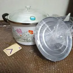 蒸し鍋　昭和レトロ鍋　パイレックス鍋のサムネイル