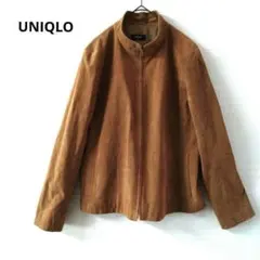 UNIQLO スエード風 ジャケット ブラウン カジュアル ジップアップ M