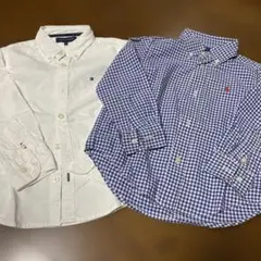 トミーホワイトシャツ　ラルフローレン チェックシャツ セット
