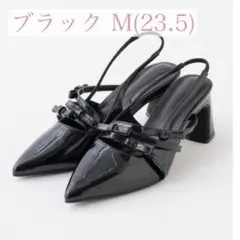 NICE CLAUPリボンミュールバックストラップパンプス ブラック Mのサムネイル