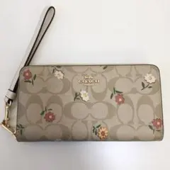 新品未使用品　コーチ　coach 長財布　シグネチャー　花柄