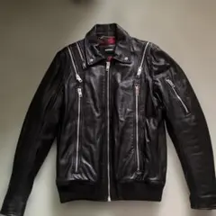 DIESEL 黒 ラムレザーライダースジャケット