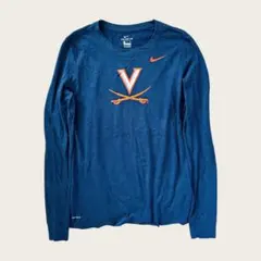 ナイキ カットソー クルーネック ロングスリーブ Ｖ字 Ｍ 紺 綿 スポーツ