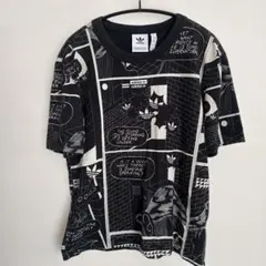 adidas コミックデザイン Tシャツ 黒　XS