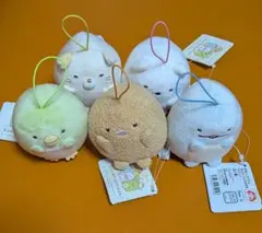 すみっコぐらし　ばんざいゴムひも付きマスコット　全5種　セット