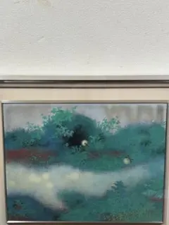 黒曜石とりに神津島へ 旧石器時代の景色 油彩 真作画 F4 清々しい汚染