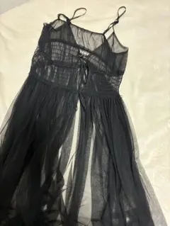 ブラック チュール キャミワンピース
