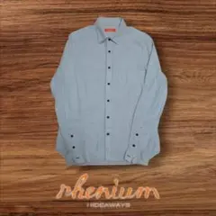 【美品】rhenium HIDEAWAYS 長袖シャツ　ライトグレー　Lサイズ