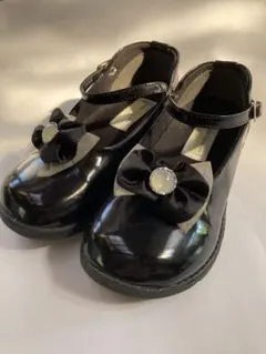 黒いリボン付きフォーマルシューズ　17.5cm