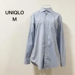 UNIQLO ノンアイロン長袖シャツトップス ブルー M 綿 ビジネス