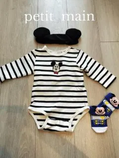 petit main ミッキーマウスロンパースセット 80