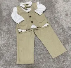 【入園式に！】フォーマルスーツ 100cm ベージュ 蝶ネクタイ付き