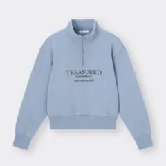 GU ヘビーウェイトスウェットグラフィックプルオーバー　ブルー