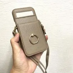 Google Pixel8a スマホショルダー レザー スマホケース ストラップ
