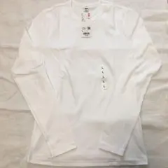 ユニクロ　ソフトリブクルーネックT ホワイト　Lサイズ