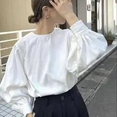 SELECTMOCA by son ボリュームスリーブブラウス　ホワイト