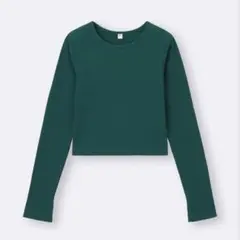 新品 未使用 GU ジーユー WOMEN リブクロップドT 長袖 S