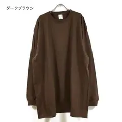 新品 スーパー ビッグ 長袖Tシャツ ロンT メンズ ダークブラウン 3XL