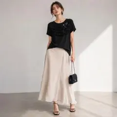 美品 LANVIN en Bleu フリルレース リボン パール装飾 チュニックのサムネイル