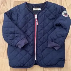 ミキハウス　ホットビスケッツ　キルティング　ノーカラー中綿ジャンパー　90