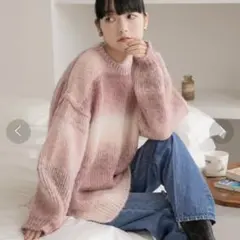 ローリーズファーム　グラデーションニット　ピンク