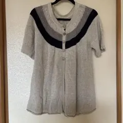 sab street 半袖カーディガン ベージュ ネイビー