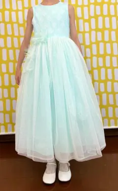 ドレスコ　DRESCCO ミントブルージュエリーロングドレス　140cm 美品 子供ドレス|子供ドレスならミントブルージュエリーロングドレス