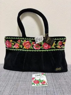 FEILER フェイラー 花柄 ミニトート バッグ ブラック シュニール織