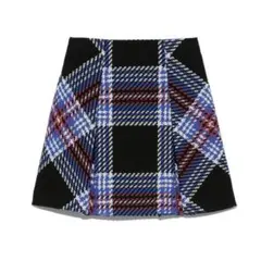 snidel ロービングチェックミニスカート BLU