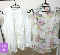 UNIQLO & H&M ノースリーブブラウス 2枚セット　　　○通勤着○清楚