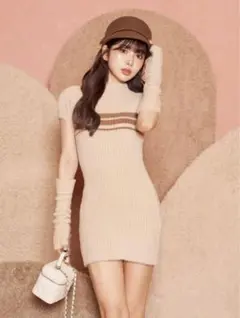 【新品未開封】Darich アームカバーフェザーニットミニワンピース